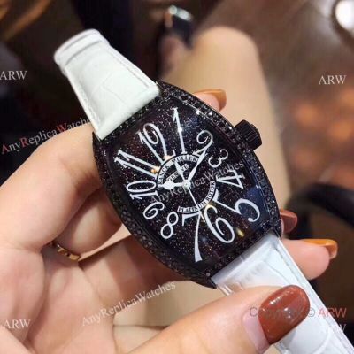 Copy Franck Muller Geneve Platinum Rotor Black Diamond Watches